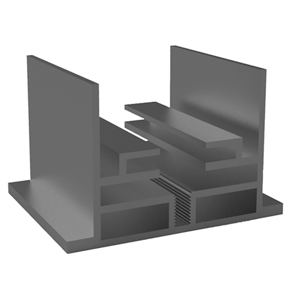 I-Sign Display tosidig profil 50mm, Sort Eloksert, 5 Mtr